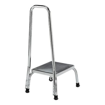 Gf Health Products Safety Step-Up Stool with Handrail, Chrome Plated Steel GF1840C-2